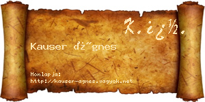 Kauser Ágnes névjegykártya