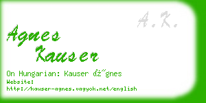 agnes kauser business card